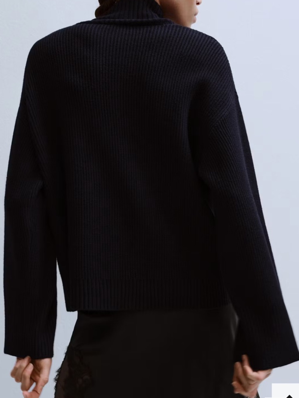 Mango Black Knit Top with Branded Tag PERKINS-NECK SWEATER WITH BUTTON 3295 - Picture 6 of 7